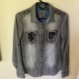 Affliction black premium button down